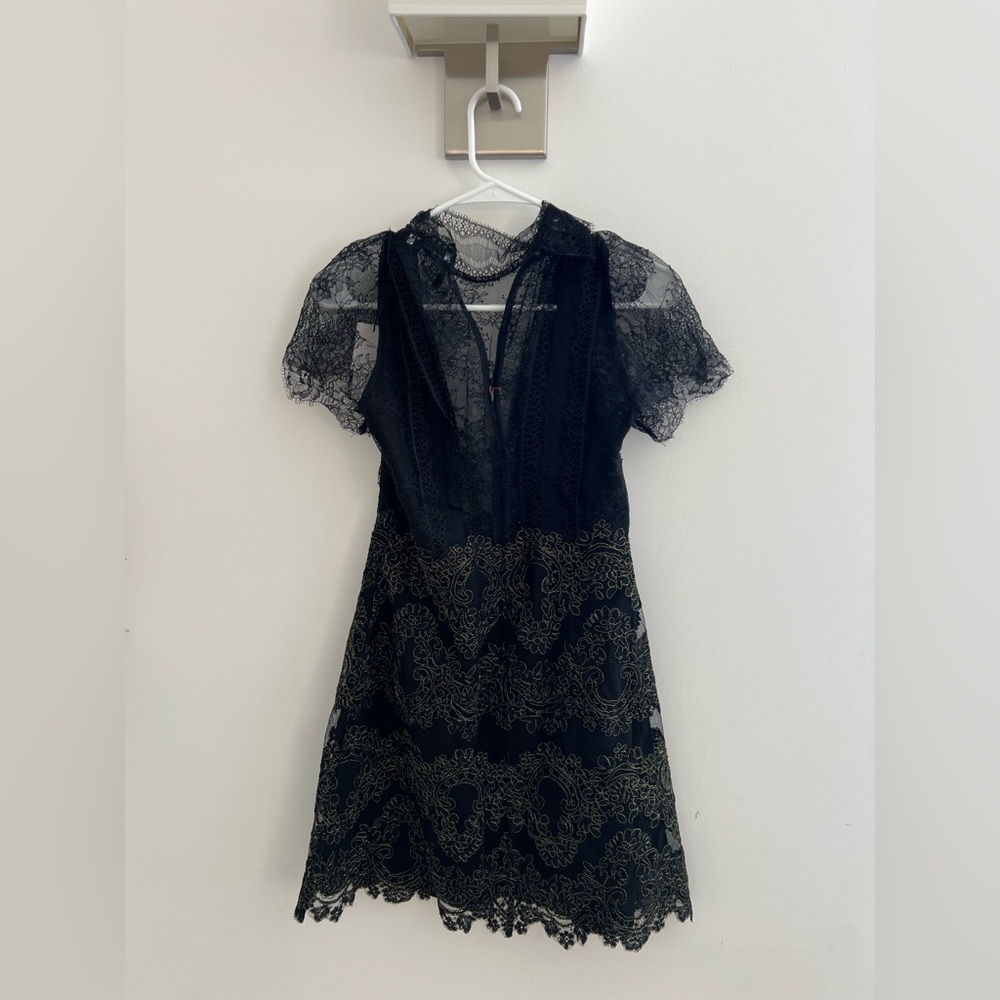 Sandro Black Sheath Mini Dress with Flutter Sleeves